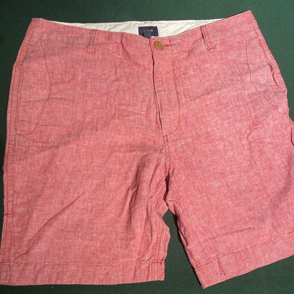Men’s J.Crew Linen Shorts - Red - 34W